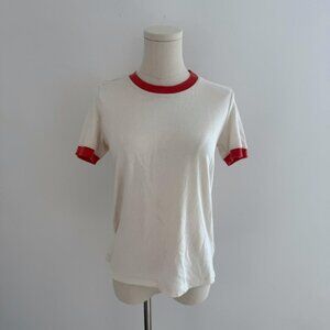 ASKK NY Classic Ringer Tee White And Red Size Small